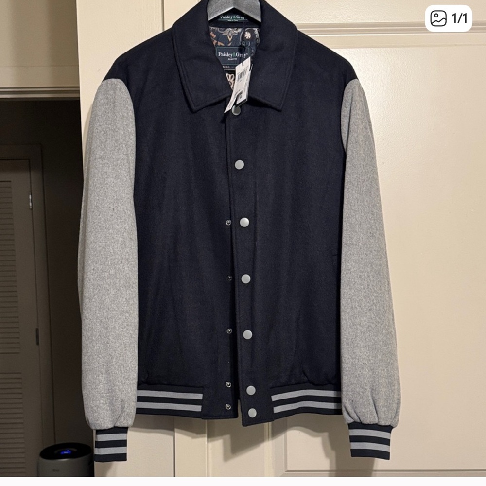 Paisley & Gray Navy and Gray Bomber Jacket